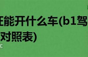 b1驾驶证能开什么车(b1驾驶证开什么车对照表)